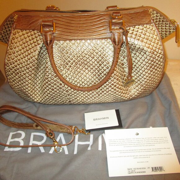Brahmin Faye Latte Java Large Satchel - Picture 2 of 9